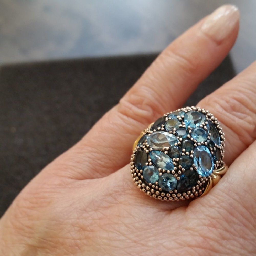 LAGOS cocktail ring with topaz - Picture 2 of 4